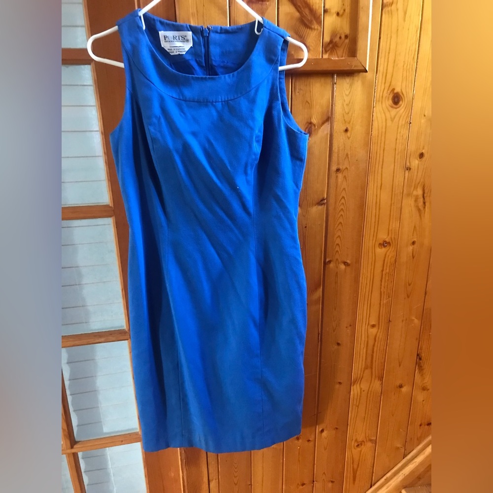 Blue dres sz 8 as new cotton